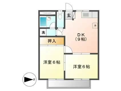 プチパール777(2DK/2階)の間取り写真