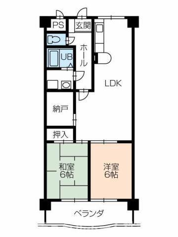 サンテラス福井(2SLDK/2階)の間取り写真