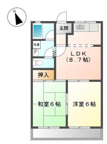 パークタウン I(2DK/3階)の間取り写真