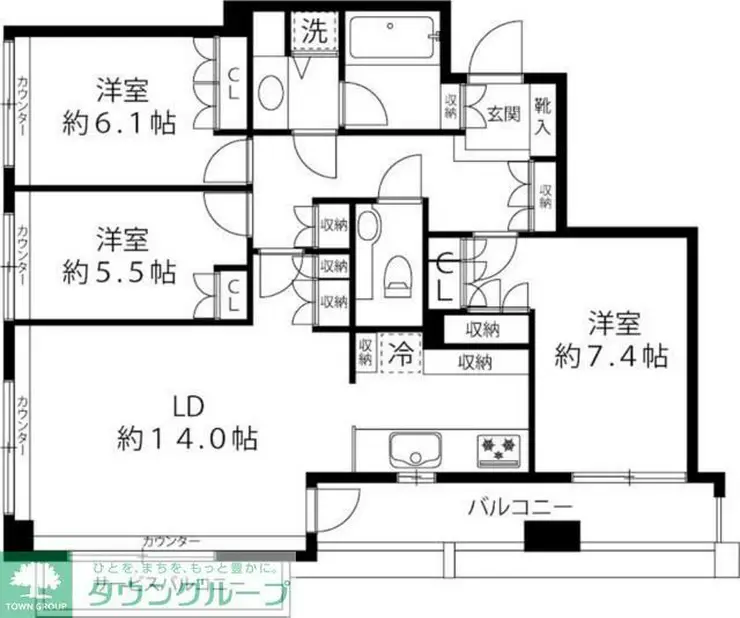 ファミール新宿グランスィートタワー 16階階 間取り