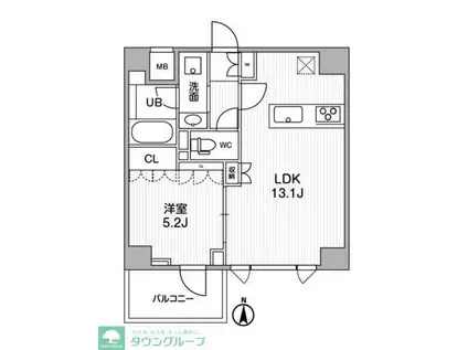 ALTERNA押上(1LDK/2階)の間取り写真