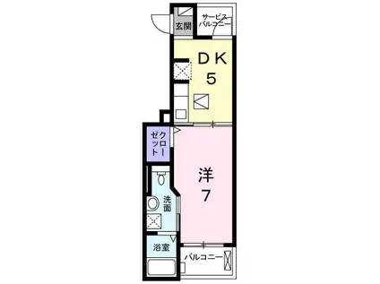 アンダーレ(1DK/1階)の間取り写真