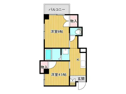 コープエンドー(2K/4階)の間取り写真