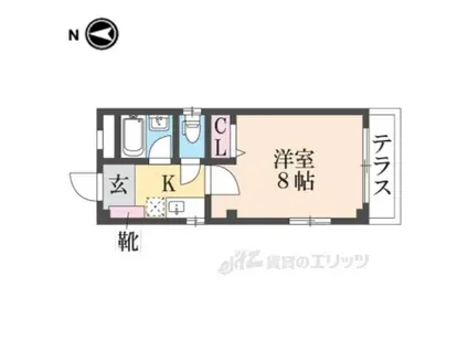 サンハイムいなの(1K/1階)の間取り写真