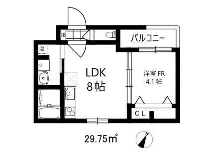 エフルブラシーム(1LDK/1階)の間取り写真