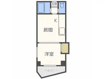 円山ハイム(1DK/7階)の間取り写真