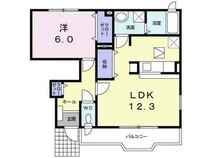 セレーノI(1LDK/1階)の間取り写真