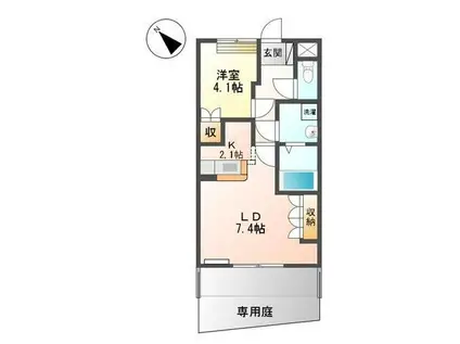 シャーロット・II(1LDK/1階)の間取り写真