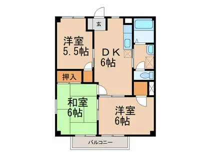 プロムナード菖蒲I(3DK/1階)の間取り写真