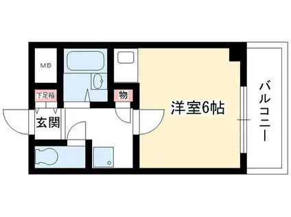 TOWNコスモス(ワンルーム/1階)の間取り写真