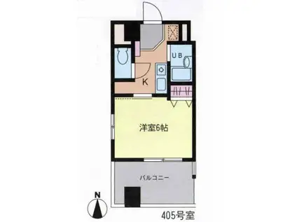 SSビル(1K/4階)の間取り写真