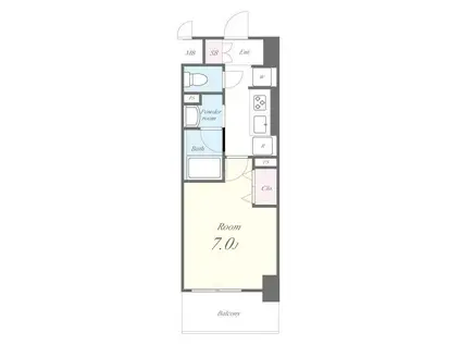 カサ・フェリーチェ(1K/2階)の間取り写真