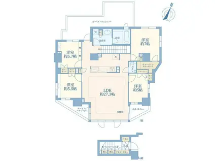 オープンレジデンシア南青山ウエストテラス(4LDK/6階)の間取り写真
