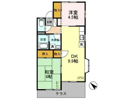 フォアシュピールハイムB(2LDK/1階)の間取り写真