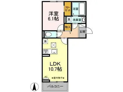 MAISON DE AUBE(1LDK/3階)の間取り写真