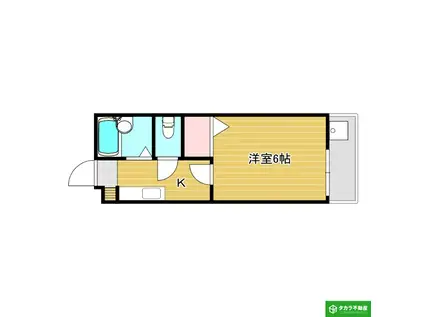 ラ・メール睦月(1K/1階)の間取り写真