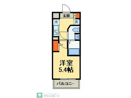 GENOVIA天王台(1K/3階)の間取り写真