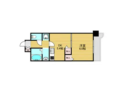 ウエスト VILLA(1DK/2階)の間取り写真