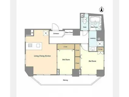 THE COTEAU SHIN-NAKANO(2LDK/5階)の間取り写真