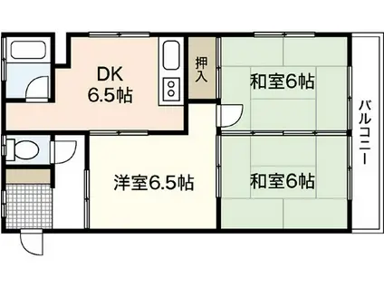 隅本ビル(3DK/2階)の間取り写真