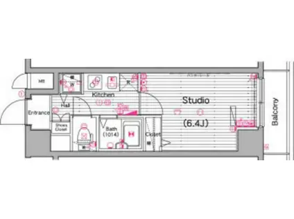 グランドガーラ横濱山下町(1K/7階)の間取り写真