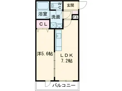 エミグランドHK湯野原(1LDK/2階)の間取り写真