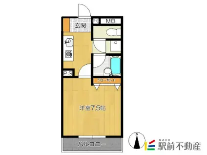 ネバーランドII(1K/3階)の間取り写真