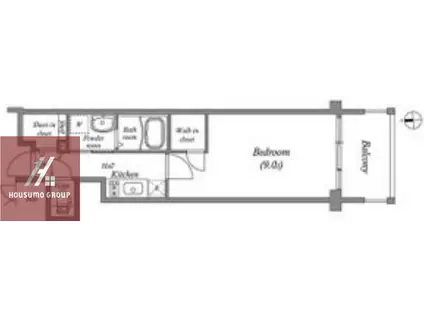プレサンス堺筋本町駅前(1DK/2階)の間取り写真