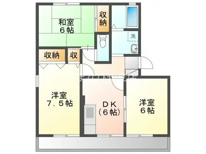 ユーミクラF2(3DK/2階)の間取り写真