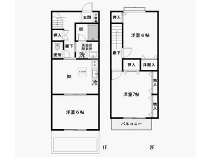 SALEM C(3DK/1階)の間取り写真