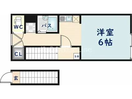BELL728(ワンルーム/2階)の間取り写真