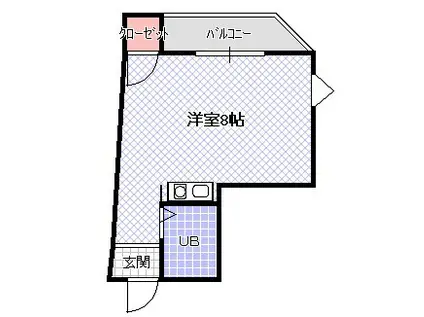 グリーンハイツ(ワンルーム/3階)の間取り写真