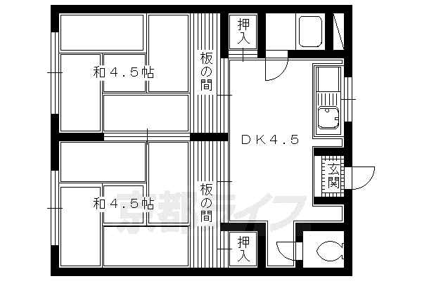 第2晴風荘(2DK/2階)の間取り写真