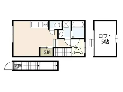 ノーランド三宅(ワンルーム/2階)の間取り写真