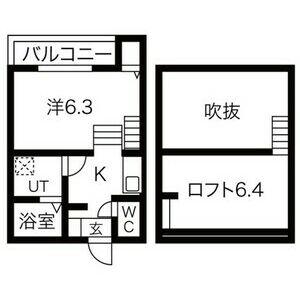 LASPERANZA神宮西(1K/1階)の間取り写真