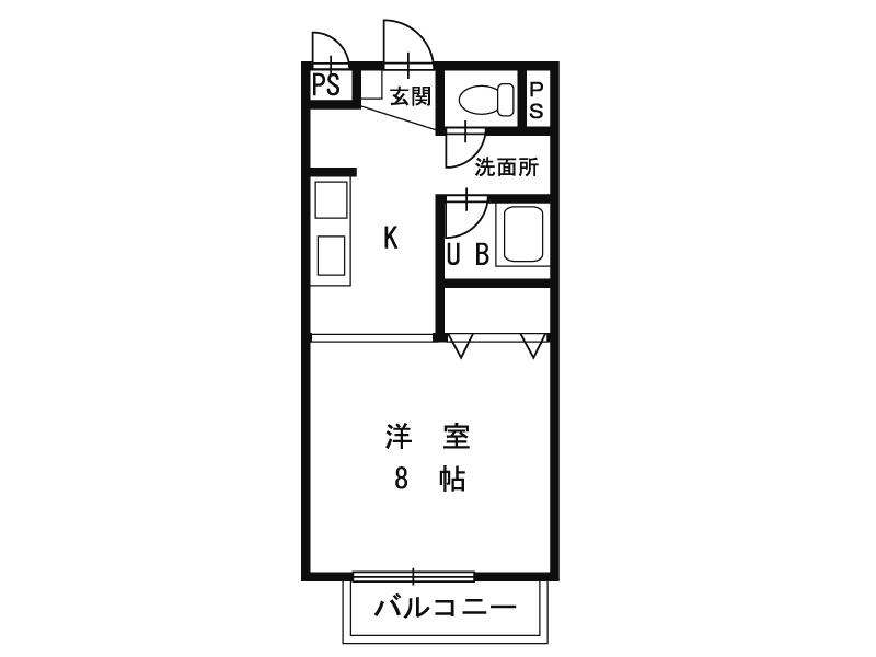 サープラス1アルプ(1K/1階)の間取り写真