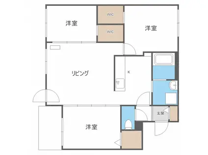 TONY VILLAGE KYOEI(3LDK/1階)の間取り写真