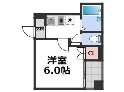 ゴッドフィールドタツミ(1K/3階)の間取り写真