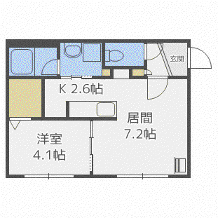 ETERNAL AQUA(1LDK/2階)の間取り写真