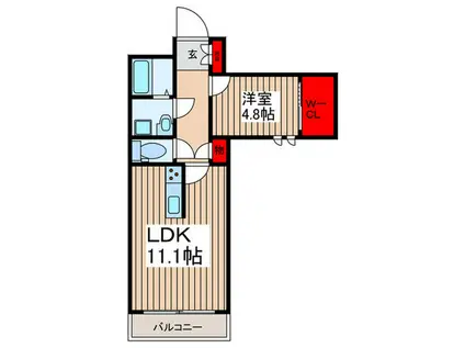 GRACE K(1LDK/2階)の間取り写真