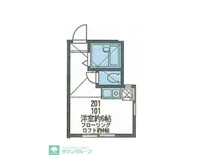 ユナイト鶴見ミルトン・フリードマン(ワンルーム/2階)の間取り写真