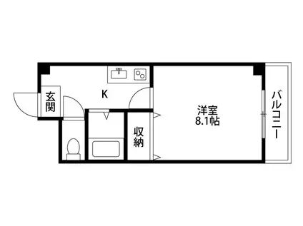 コートシャンベル(1K/8階)の間取り写真