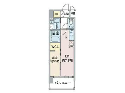 THAMES GARDEN PLACE(1LDK/11階)の間取り写真