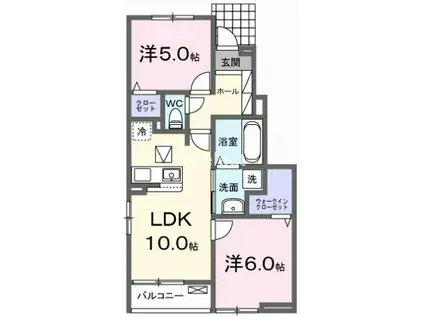 コータ・コートみずほ F(2LDK/1階)の間取り写真