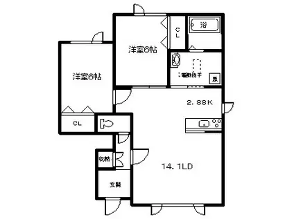 TAKASAGO PARK(2LDK/1階)の間取り写真