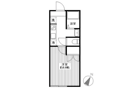 グランコート志津(1K/1階)の間取り写真