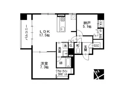 エルミタージュ新栄(1SLDK/8階)の間取り写真