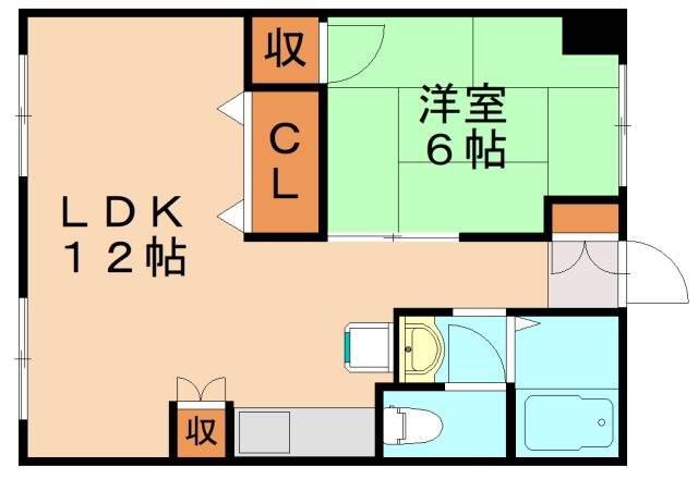 ヒカリハイツ(1LDK/1階)の間取り写真