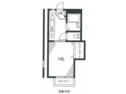 エステート長津田II(1K/2階)の間取り写真