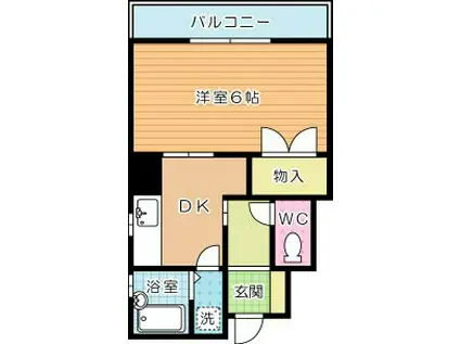 イエローマンション小倉(1DK/9階)の間取り写真